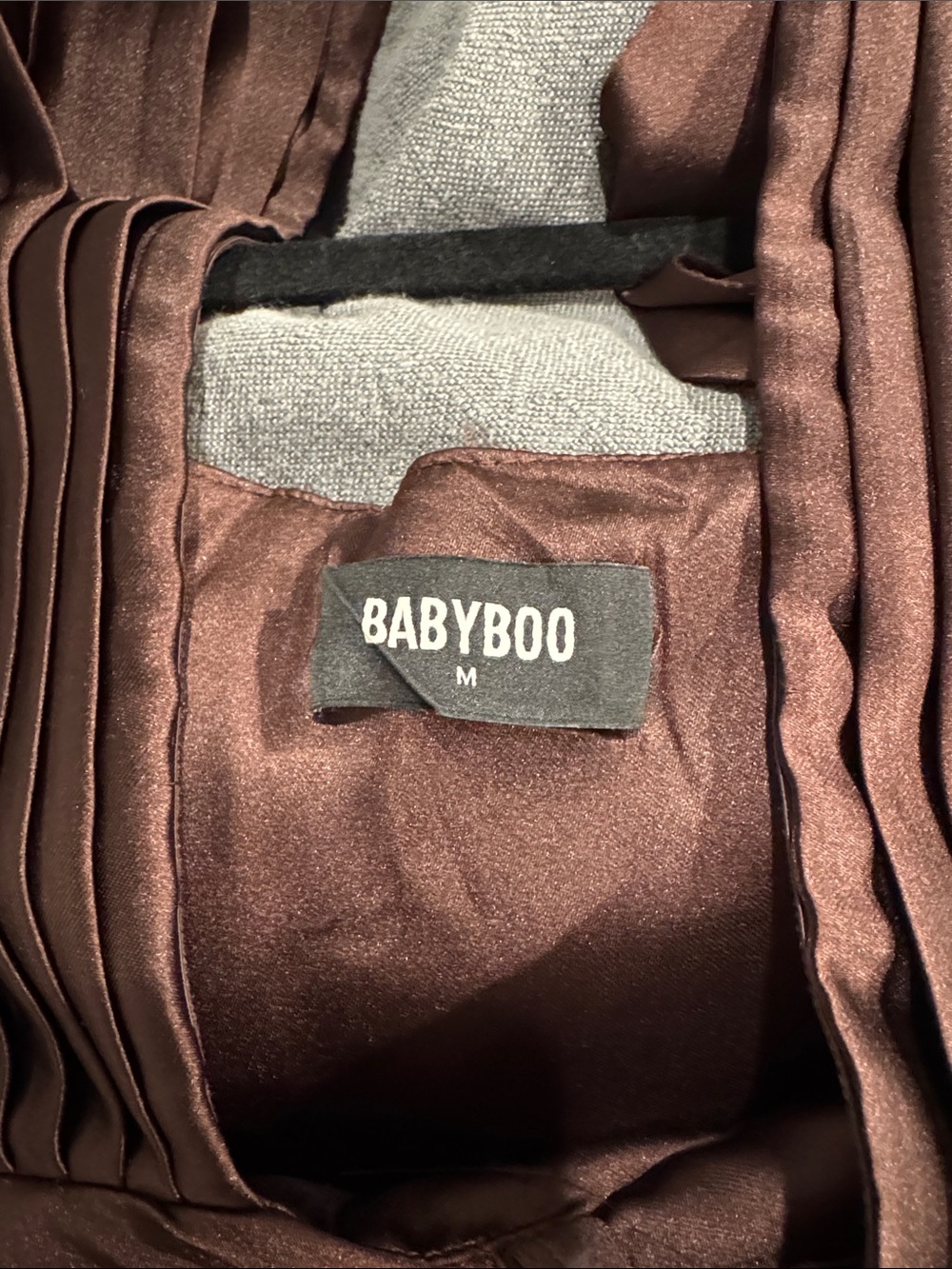 BabyBoo Fashion Elowen Satin Halter Evening Gown in Plum Brown - Picture 10 of 10